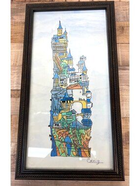 Colorful Framed Castle Illustration By Craig